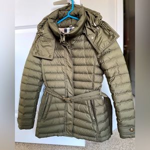 Burberry Brit puffer jacket size XS/PT olive green